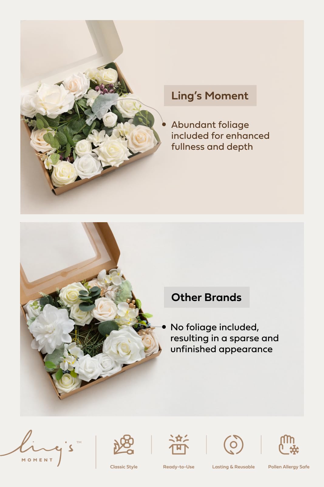 Ling's Moment Juego de flores artificiales de boda para ramos de bricolaje, centros de mesa, arreglos florales (azul polvoriento)