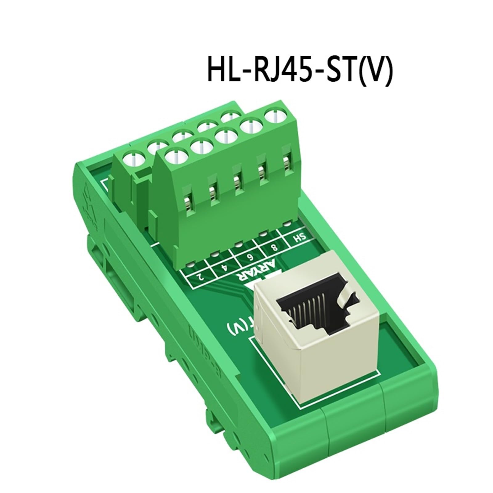 Uchwyt na szynę DIN RJ45 żeński do wkręcania listwy zaciskowej RJ45 45 stopni panelu obejściowego (HL-RJ45-ST-A)