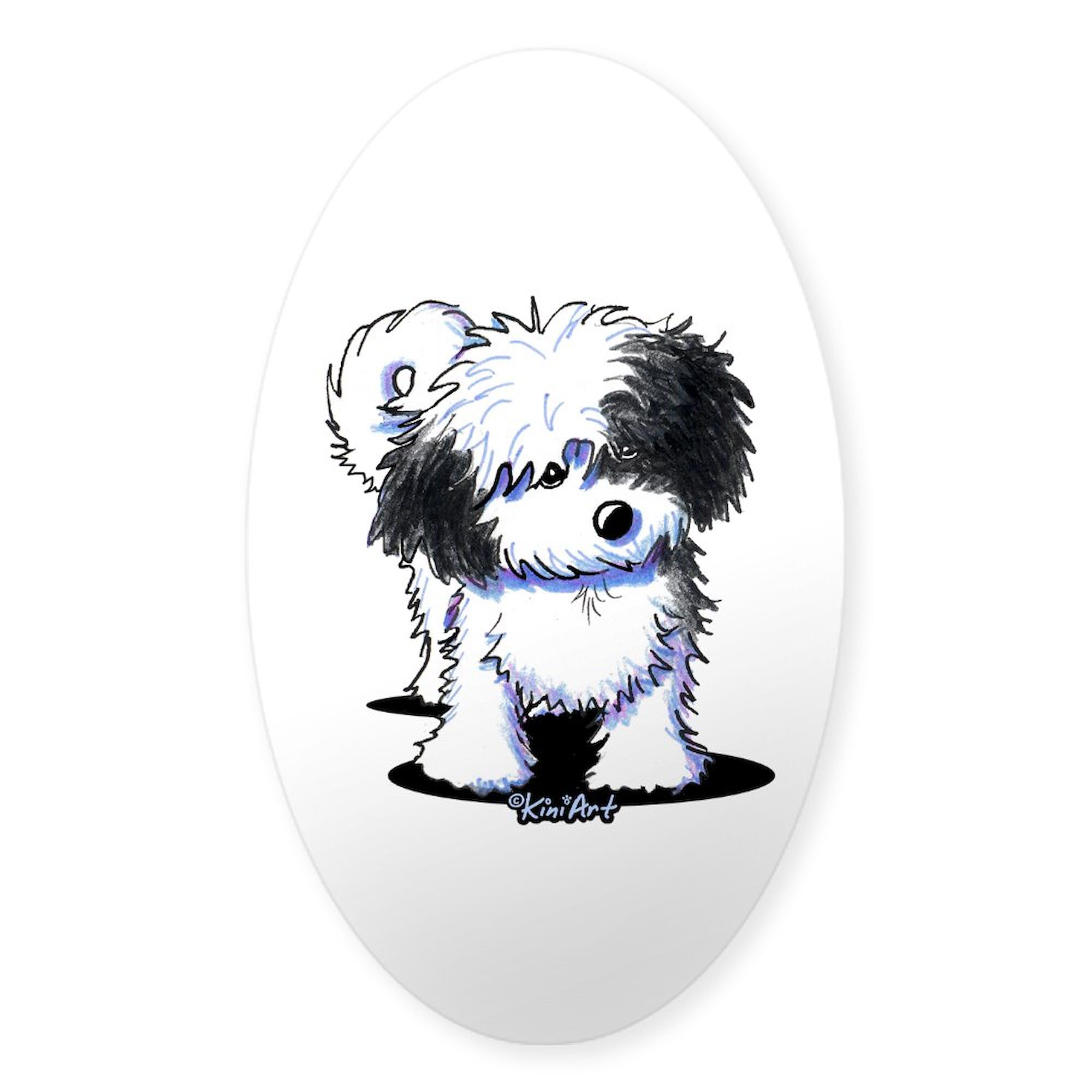 CafePress B/W Havanese Cutie Oval Car Bumper Sticker