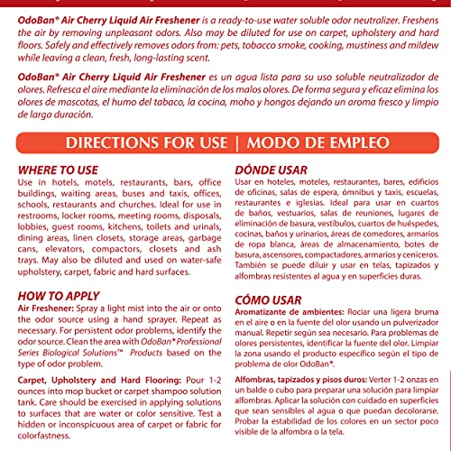 OdoBan Professional Series Ready-to-Use Air Cherry Liquid Air Freshener, Made in the USA, Cherry Scent, 2-Pack, 1 Gallon Each by OdoBan - Used condition - Image 4