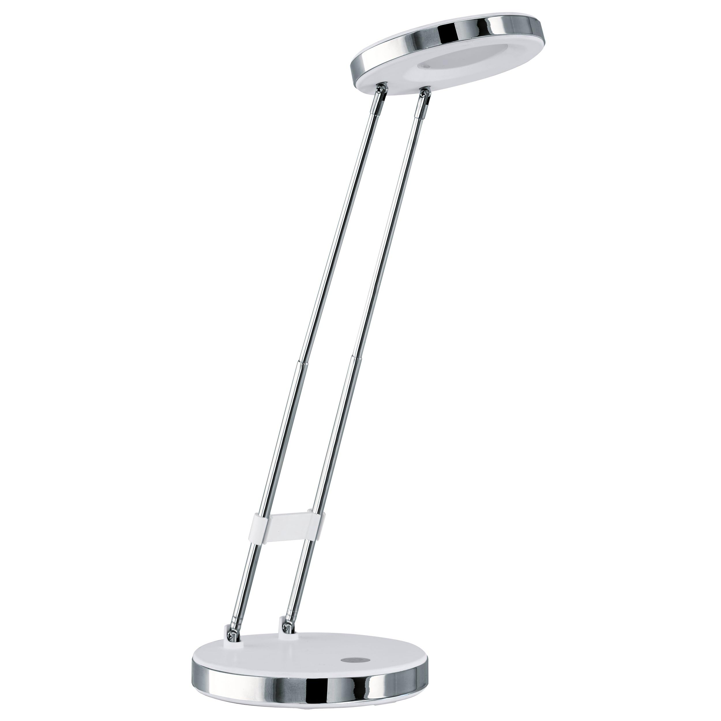 EGLO LED Tischlampe Gexo, 1 flammige Tischleuchte, Klassisch | Schreibtischlampe aus hochwertigem Kunststoff und Stahl, Bürolampe in Weiß, Chrom