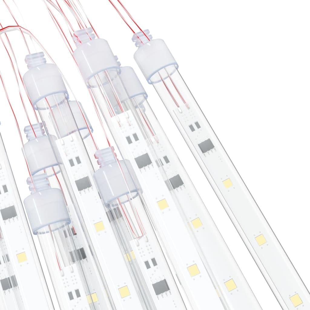 20 luces LED de meteoros de 50 cm, luz blanca cálida con 720 ledes, resistente al agua, para interior y exterior, funciona con USB, luces de bajo consumo para jardín, balcón, terraza