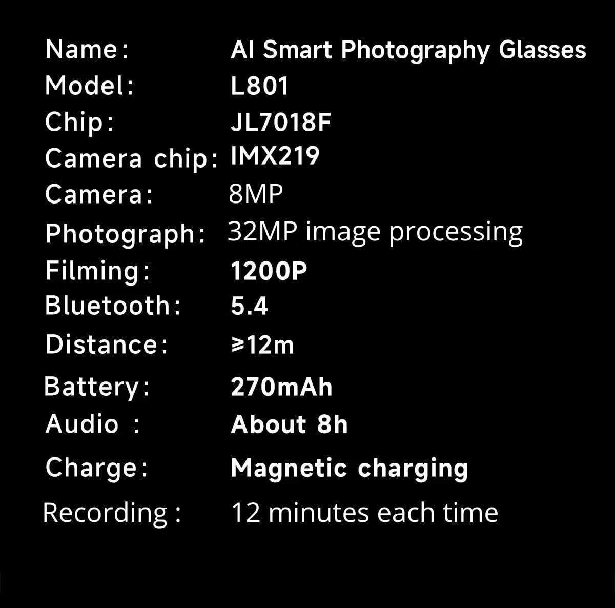 Générique Lunettes Smartglasses AI Caméra Full HD, Flash intégré, Musique, Bluetooth,WiFi, Verre Photochromique Protection UV, Assistant Vocal IA, Réseaux Sociaux, Haute Autonomie.