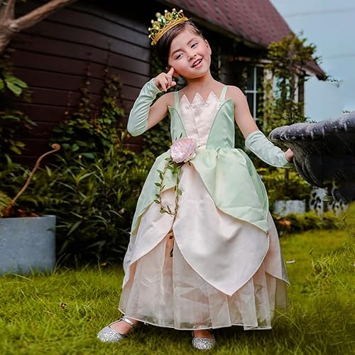 Miniatura 3 de Accesorios de disfraz para niñas, accesorios de disfraz de princesa Tiana, accesorios para niñas, corona de Tiana, Halloween, Navidad, recuerdos de