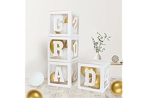 2024 Graduation Black White Decorations Boxes