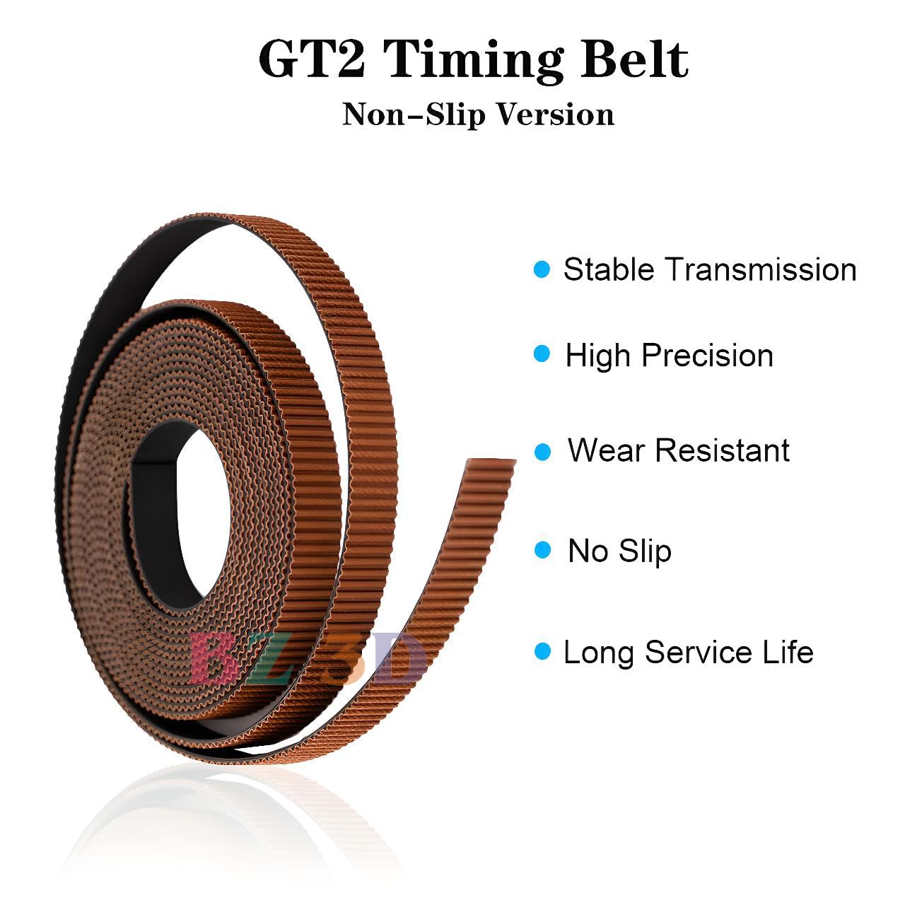 Correa Dentada GT2 9mm Ancho,Paso 2mm,Correa Distribución 9mm,GT2 Timing Belt,Antideslizante,Superficie Dentada de Nailon Resistente al Desgaste para Voron 2.4 y Otras Impresoras 3D.(10 Metros)