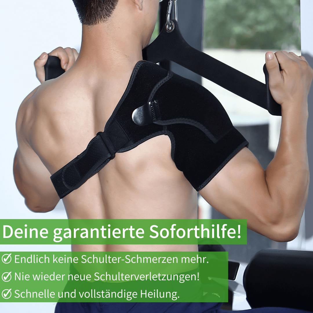 MEIION Vuleia FlexiBrace - Sanfte Schulterstütze für sofortige Schmerzlinderung Verstellbare Schulterstütze mit Druckpolster Unisex, geeignet für linke und rechte Schulter