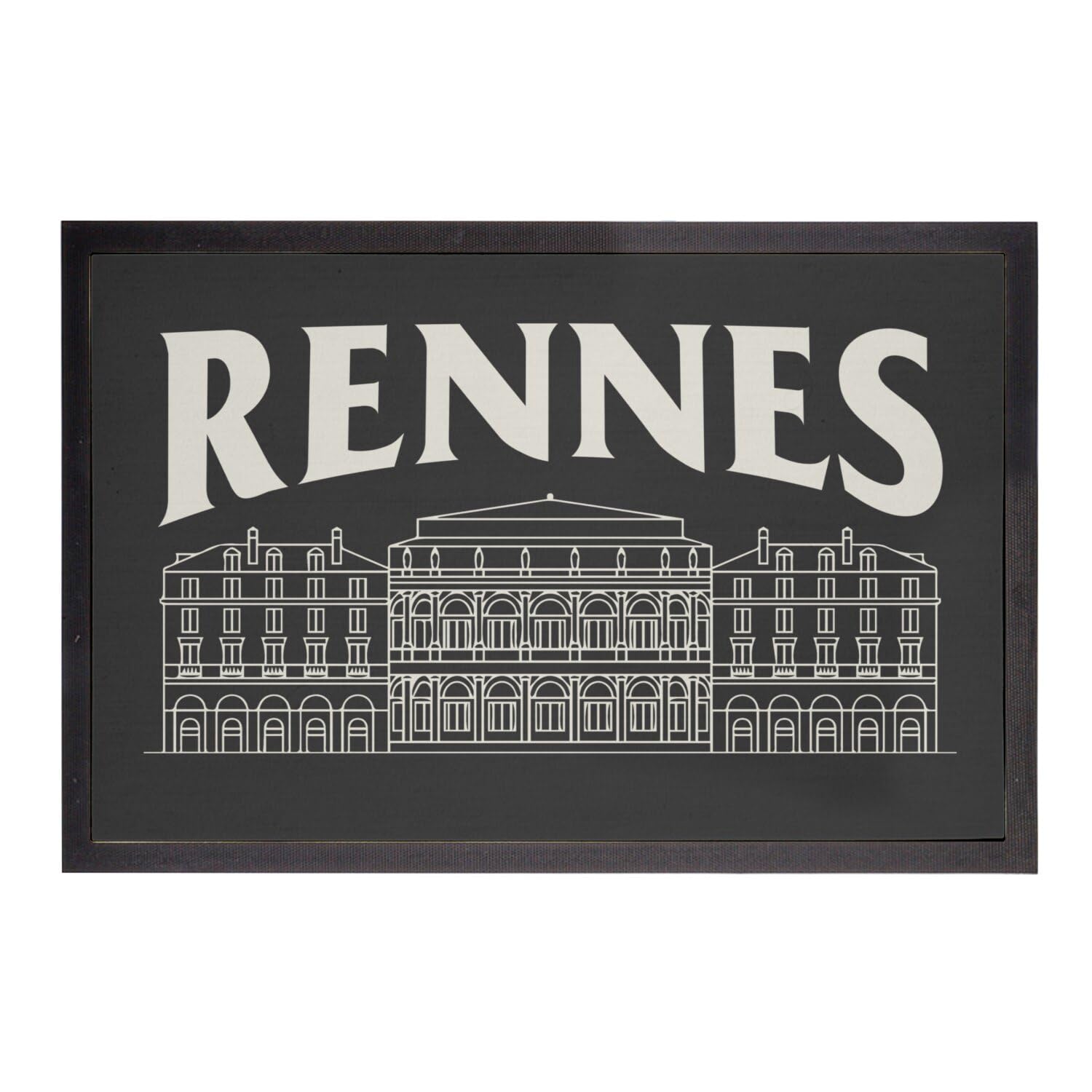 Paillasson noir Rennes 75x50cm pour stopper la saleté de l'entrée
