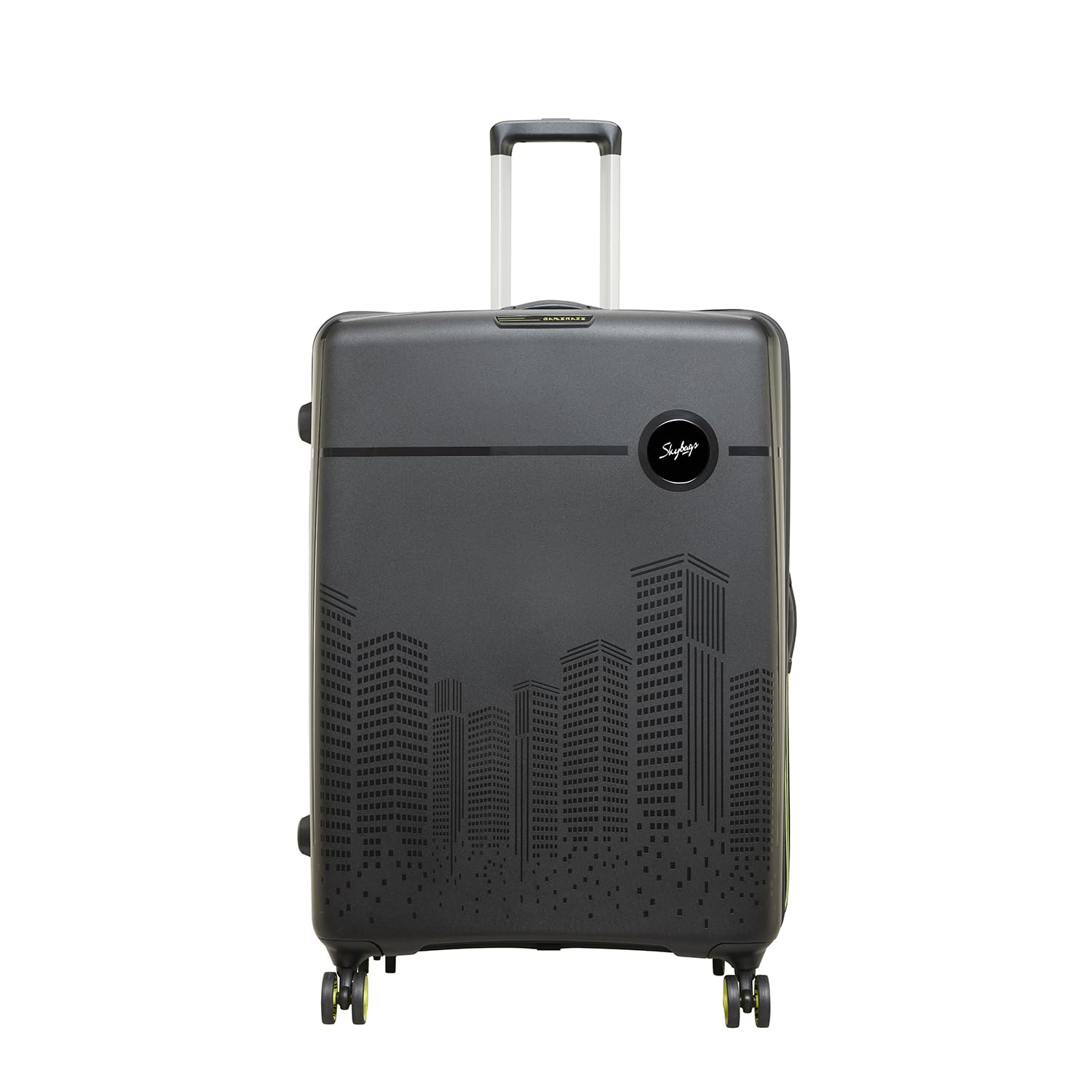 Cityscape 79Cms Polypropylene Hardsided Large Size 8 Spinner Wheels Anti Theft Zipper Black Suitcase-image-7