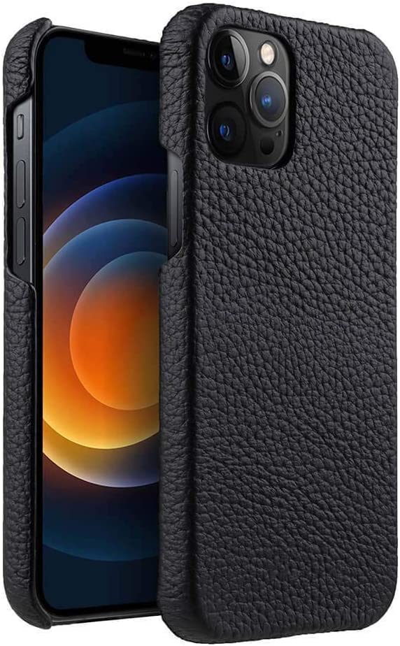Coque iPhone 13 Pro Max cuir litchi pour protection smartphone 2021