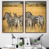 2 Piece Framed Canvas Wall Art Striped Canvas Prints Home Artwork Decoration for Living Room,Bedroom - 16