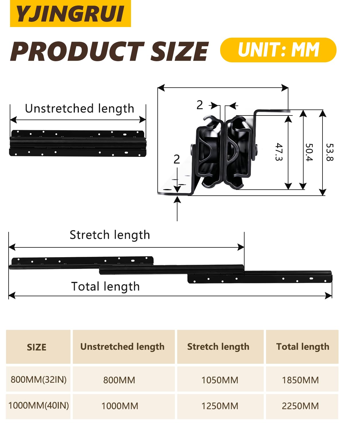 YJINGRUI Sottopiano resistente per cassetti, 80-185 cm, guide per cassetti montate sul fondo, 120 kg, guide in metallo con cuscinetti a sfera per scale, armadietti del vino, armadi e guardaroba