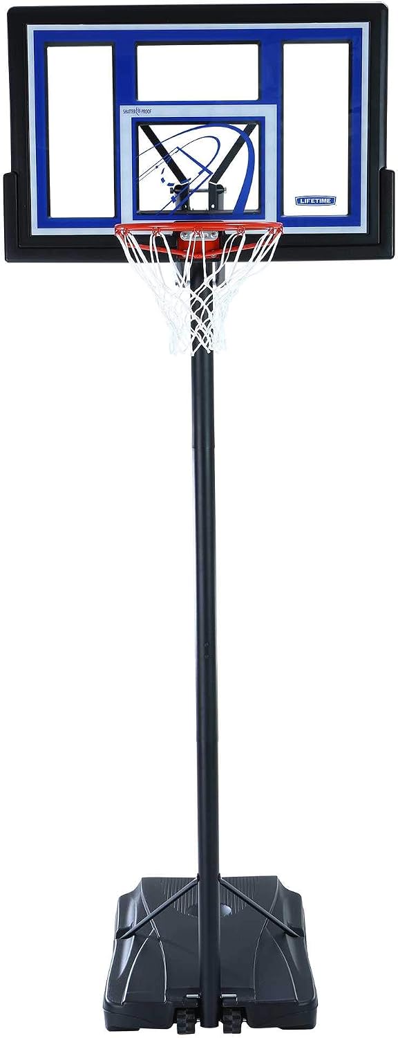 Lifetime 1479 Courtside Height-Adjustable Portable Basketball System with 48-Inch Shatter Guard Fusion Backboard