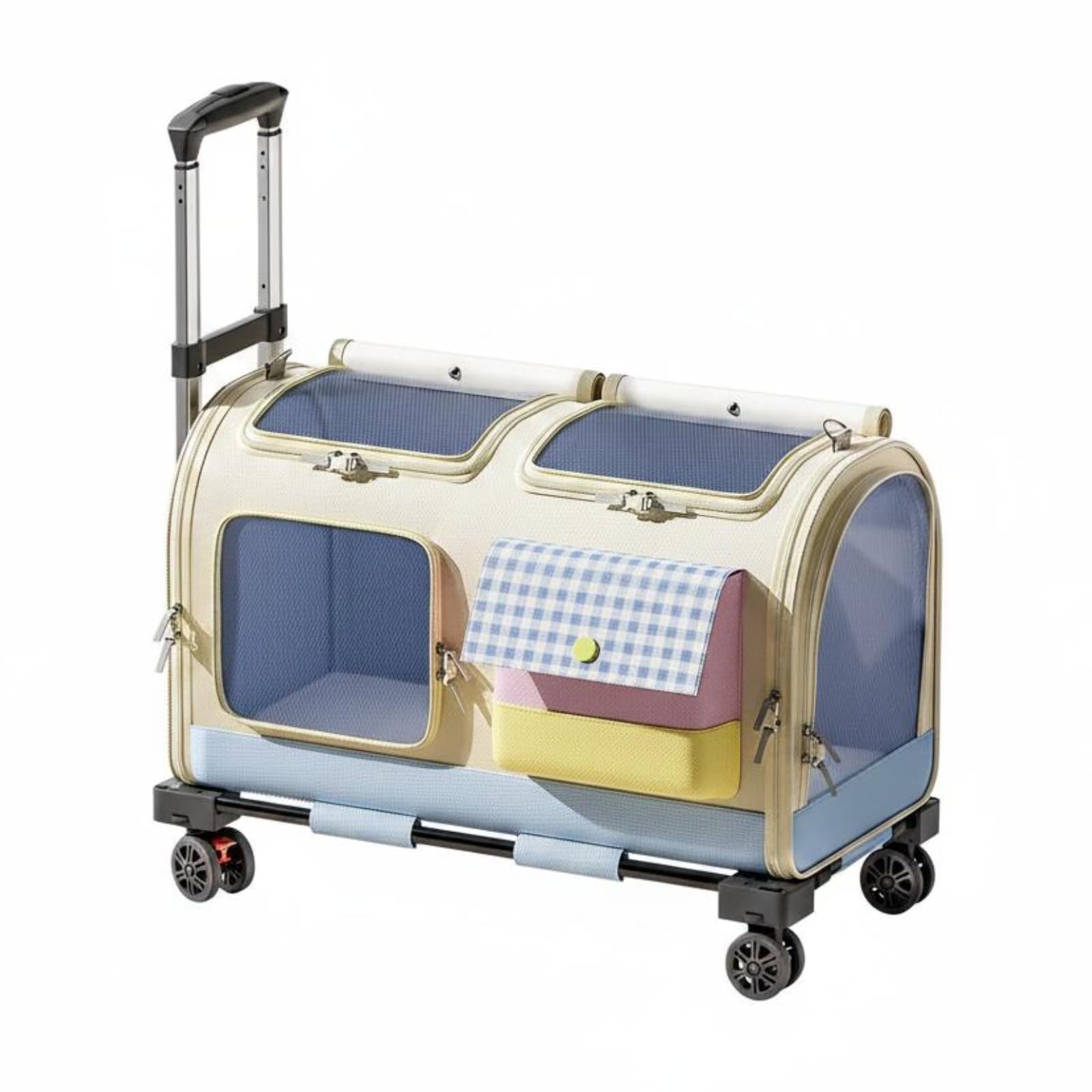 Travel Carrier Katzen Trolley Koffer Tiertransport Tasche Haustier Rucksack Transportbox mit Großer 20l Kapazität für Klappbar für Wochenendtrip, Faltbar, Gesamtgewicht 3,2 Kg