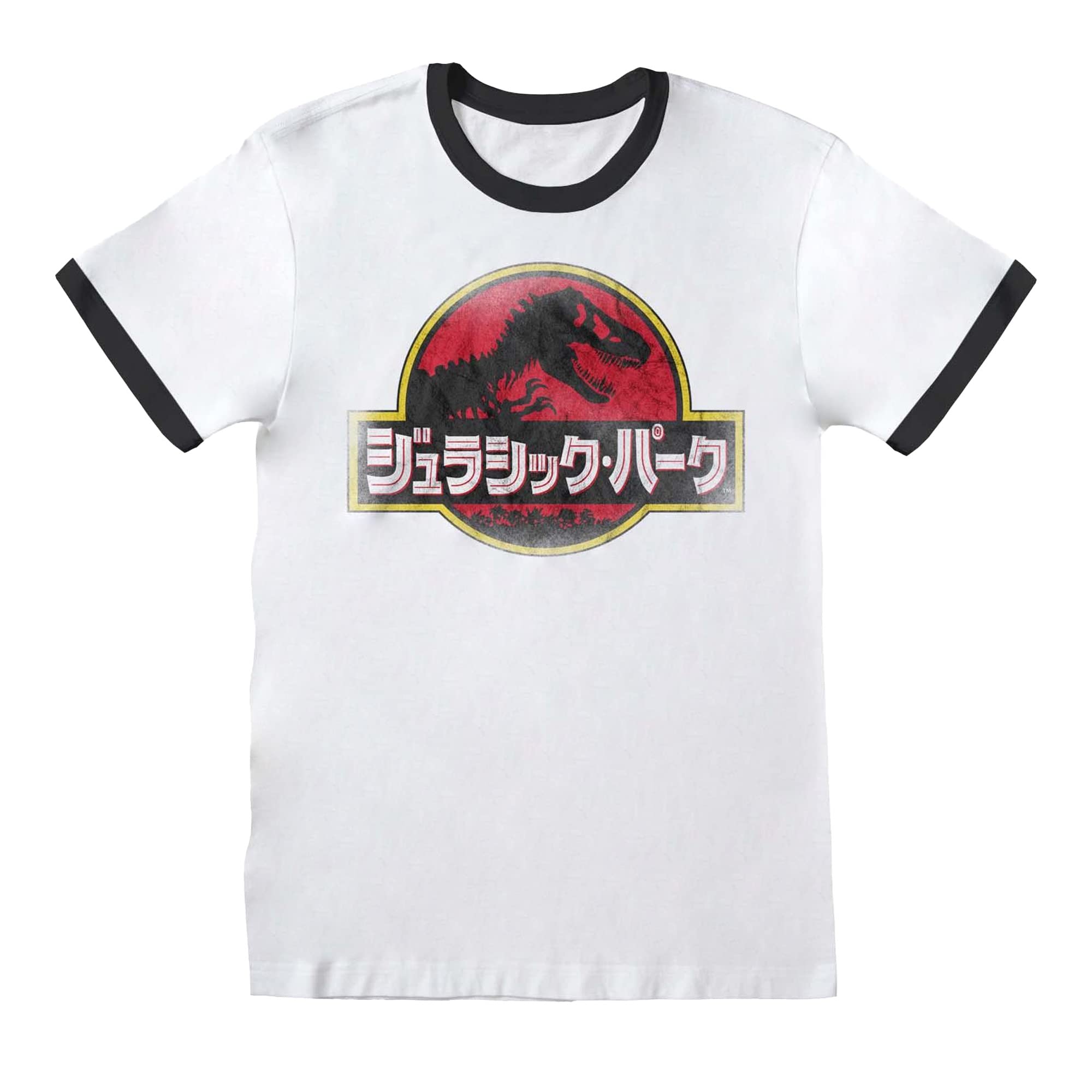 Heroes Inc. Unisex White Official Jurassic Park Japanese Logo T-Shirt, Medium