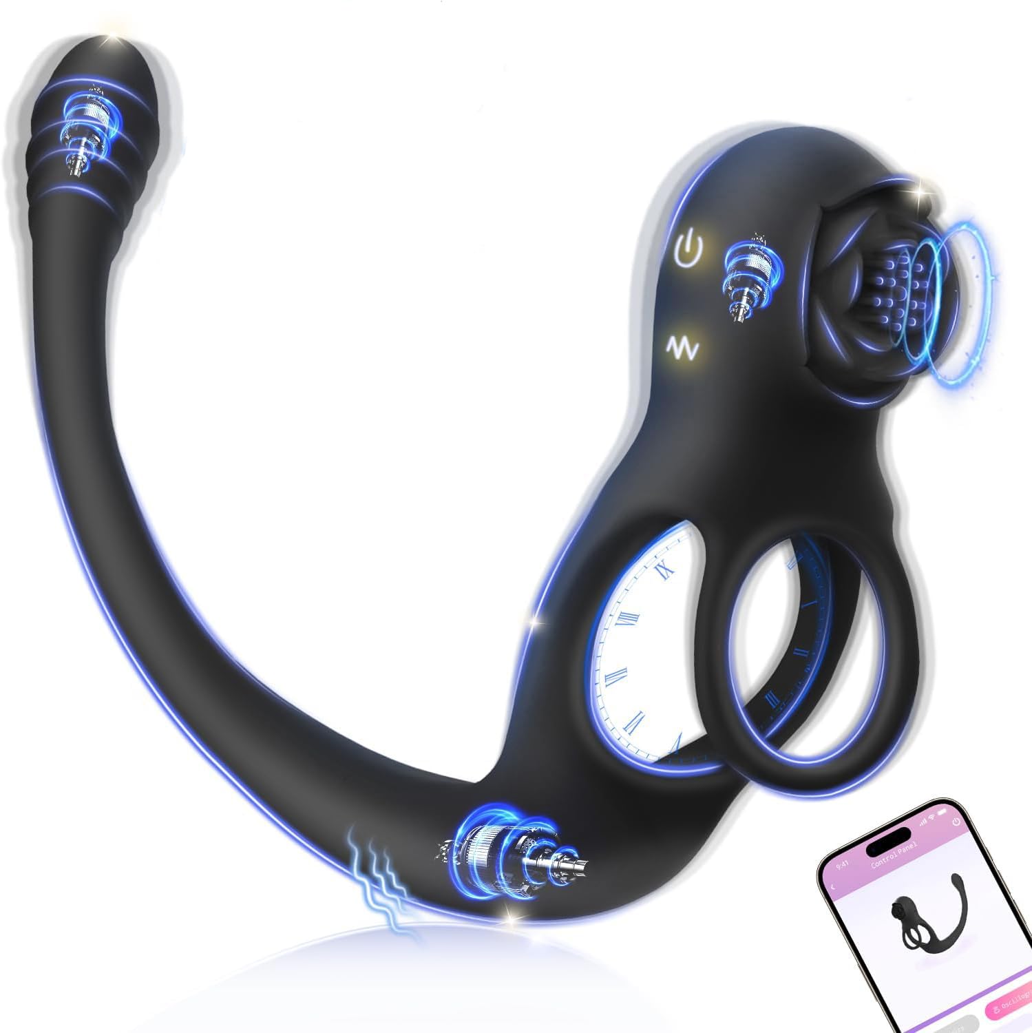 Anillo Vibradorador Pene Clítoris Juguetes Sexuales Hombre, Estimulador Prostata Plug anal, Anillo Vibrador Pene Masculino Ereccion, Vibradorador Hombre Juguetes Eróticos para Pareja Sexuales