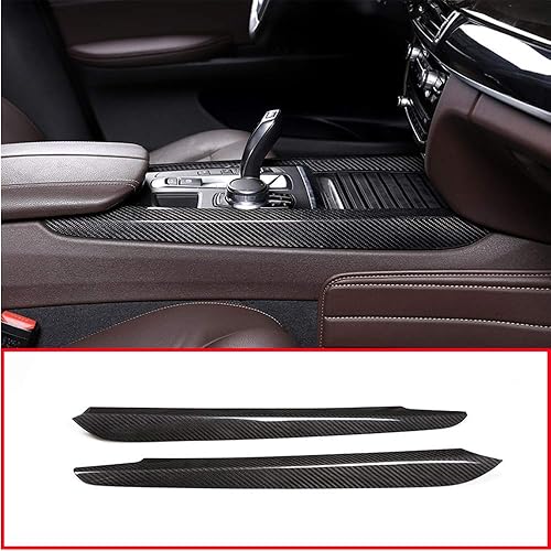 YIWANG Fibra de carbono real centro de coche decoración Trim 2 unids para BMW X5 f15 X6 F16 2014-2018 accesorios de coche