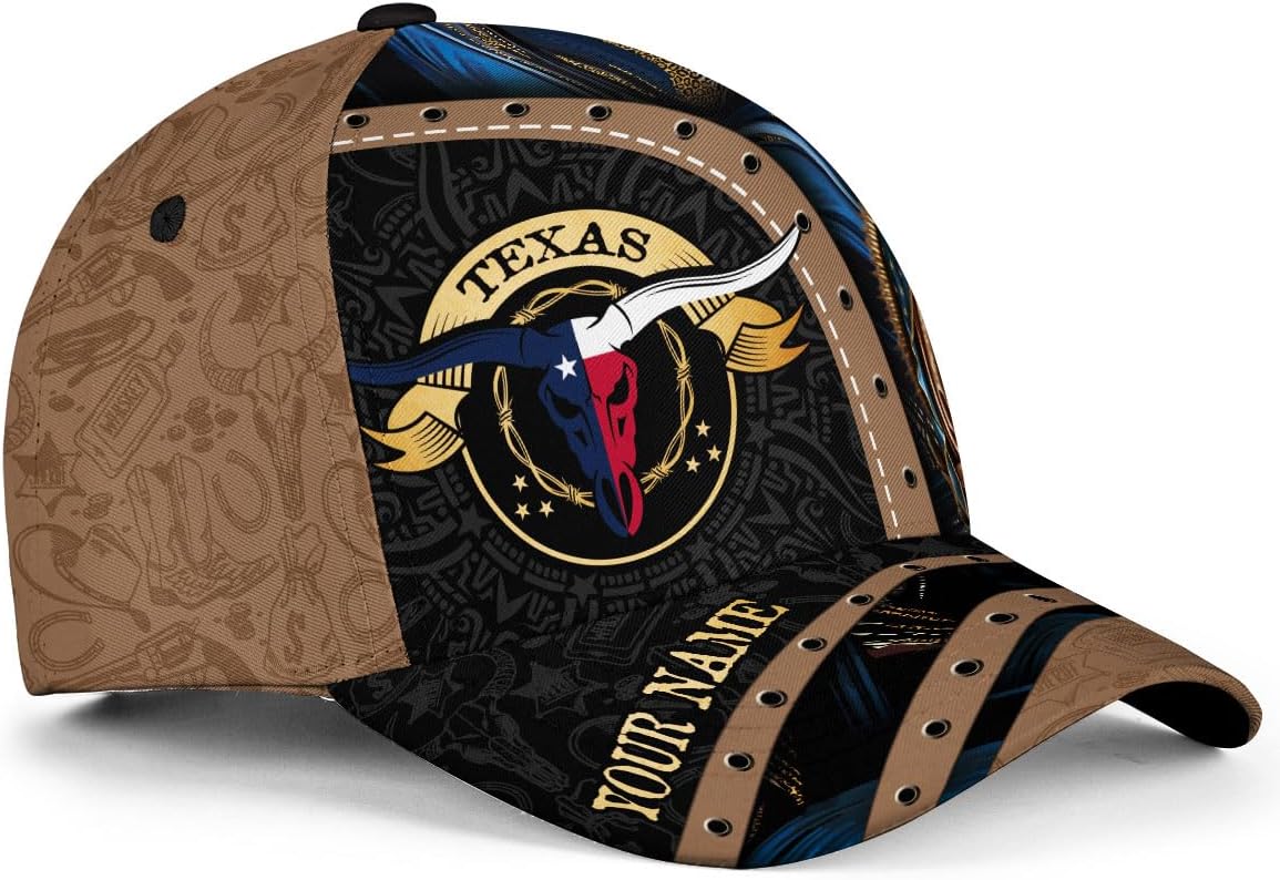 Personalized Texans Caps for Men, Custom Name Texas Baseball Cap, Texans Hats, Customized Texas Baseball Hat