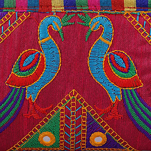 Image of Craft Trade Clutch Bags for Women Rajasthani Jaipuri Embroidered Mirror Work Ethnic Hand Bags and Clutches for Ladies Purse for Girls - 13x25 Cms