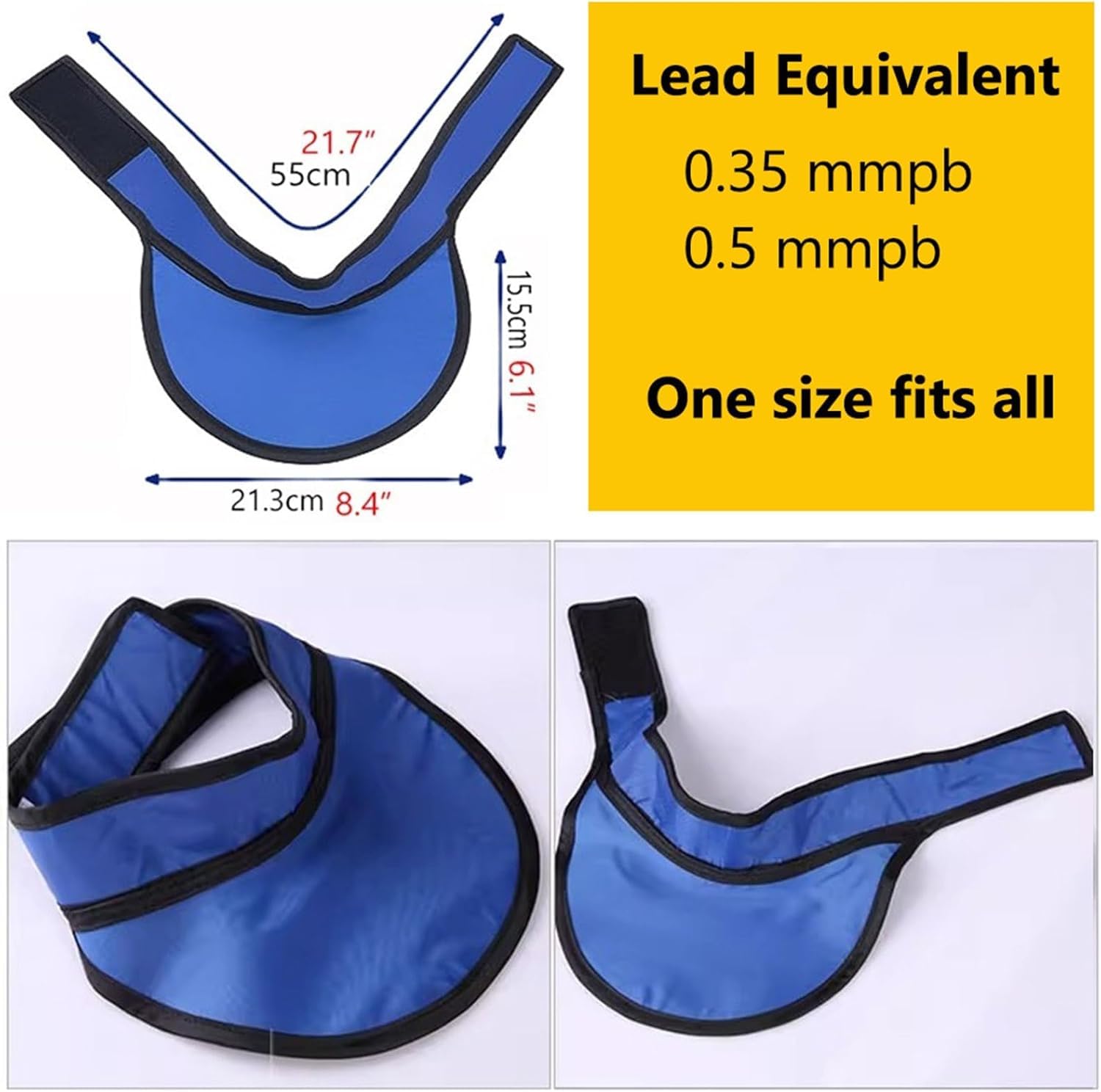Röntgen-Schutzschürze Röntgen-Schutzkragen for die Schilddrüse, Röntgen-Strahlenschutz, Schilddrüsenschutz, Verstellbarer Klettverschluss(0.5 mmpb)