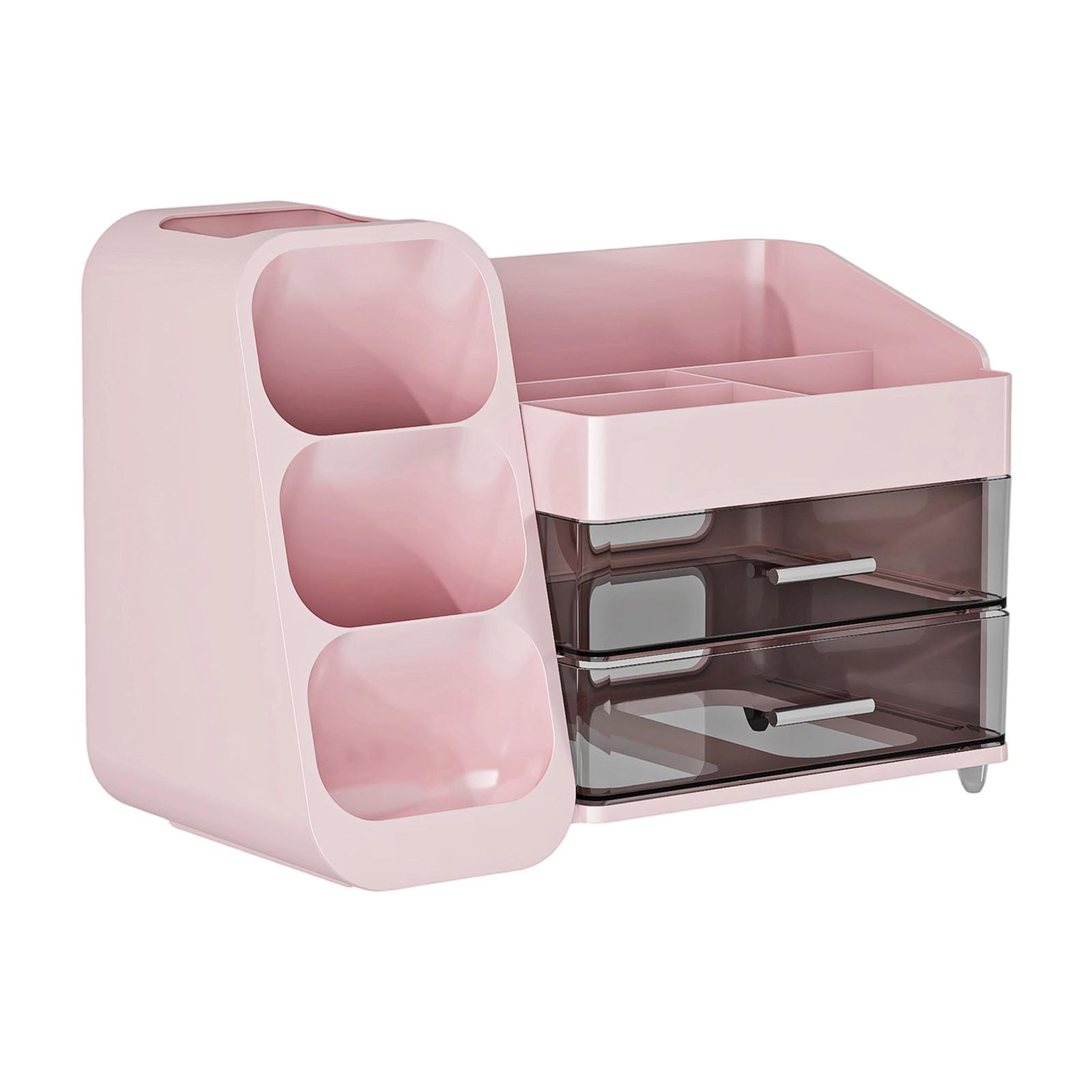Scatola portaoggetti per Trucco in plastica Elegante capacità Organizzatore per cassetti da Tavolo a 3 Strati per Cosmetici Forniture per Ufficio Organizzatore per Trucchi