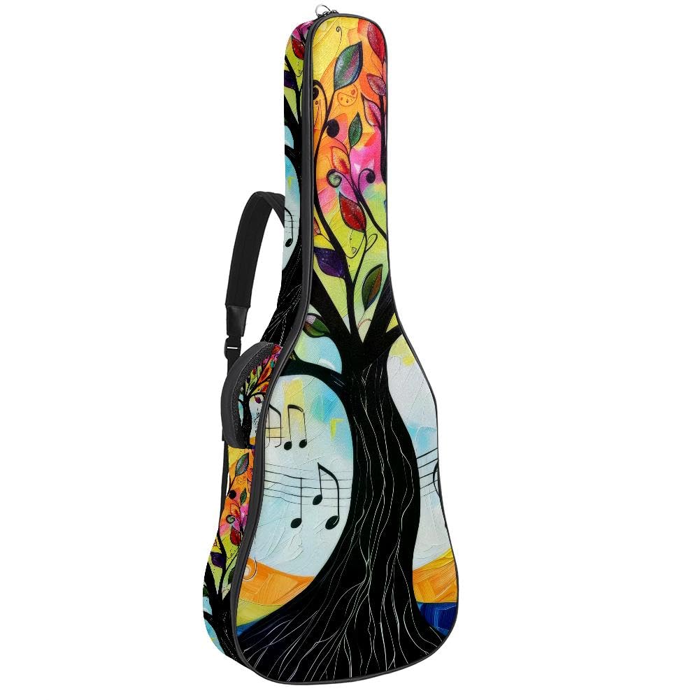 Gitarrentasche, volle Größe, 99 cm, 101,6 cm, 104,1 cm, für Akustikgitarre, Konzertgitarre, 10 mm dick, gepolstert, wasserdicht, mit Tasche, verstellbarer Schultergurt, stoßfest, Mehrfarbig 4