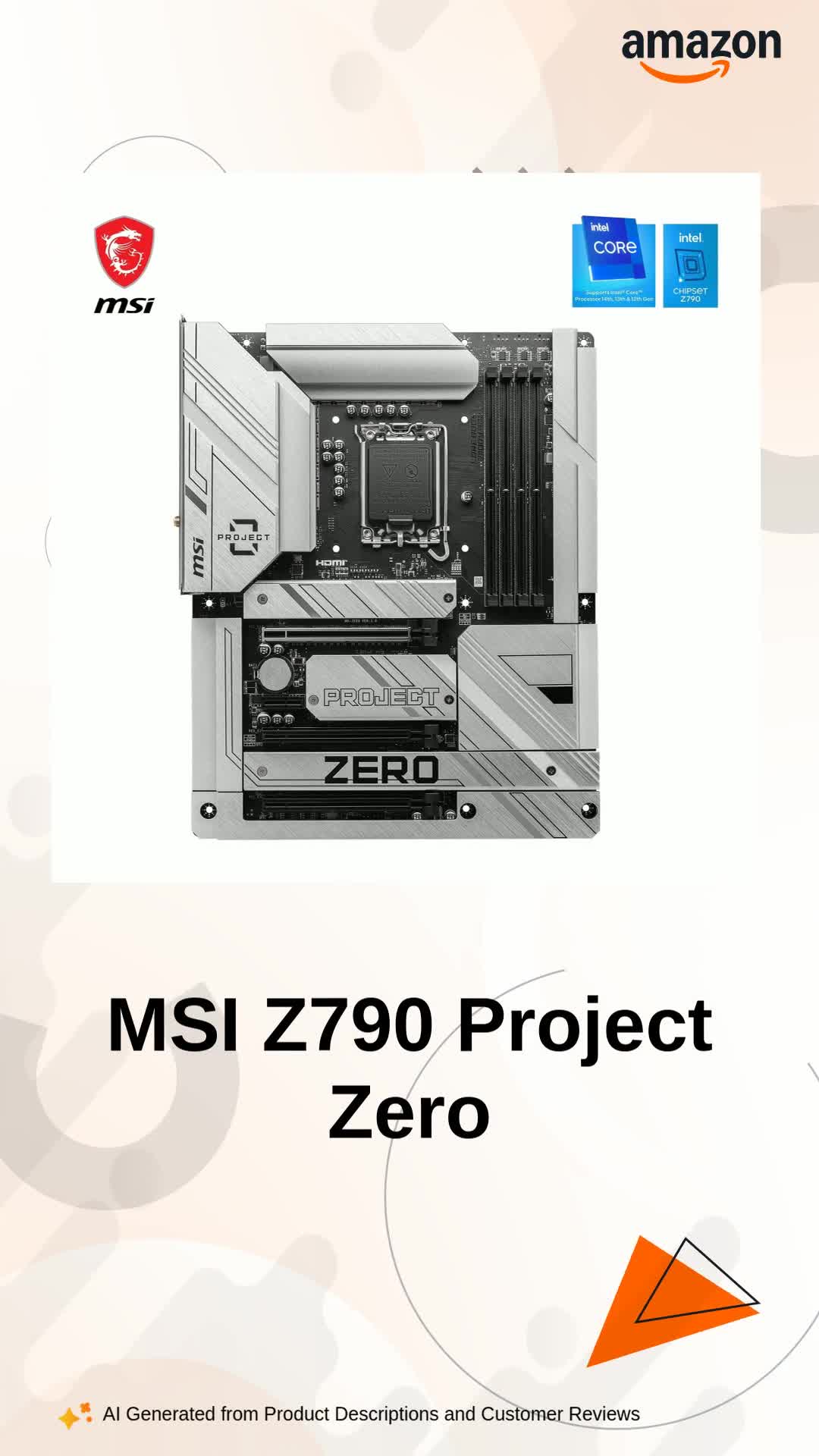 MSI Z790 Project Zero Back-Connect ATX Motherboard MSI Z790 Project Zero Back-Connect ATX Motherboard