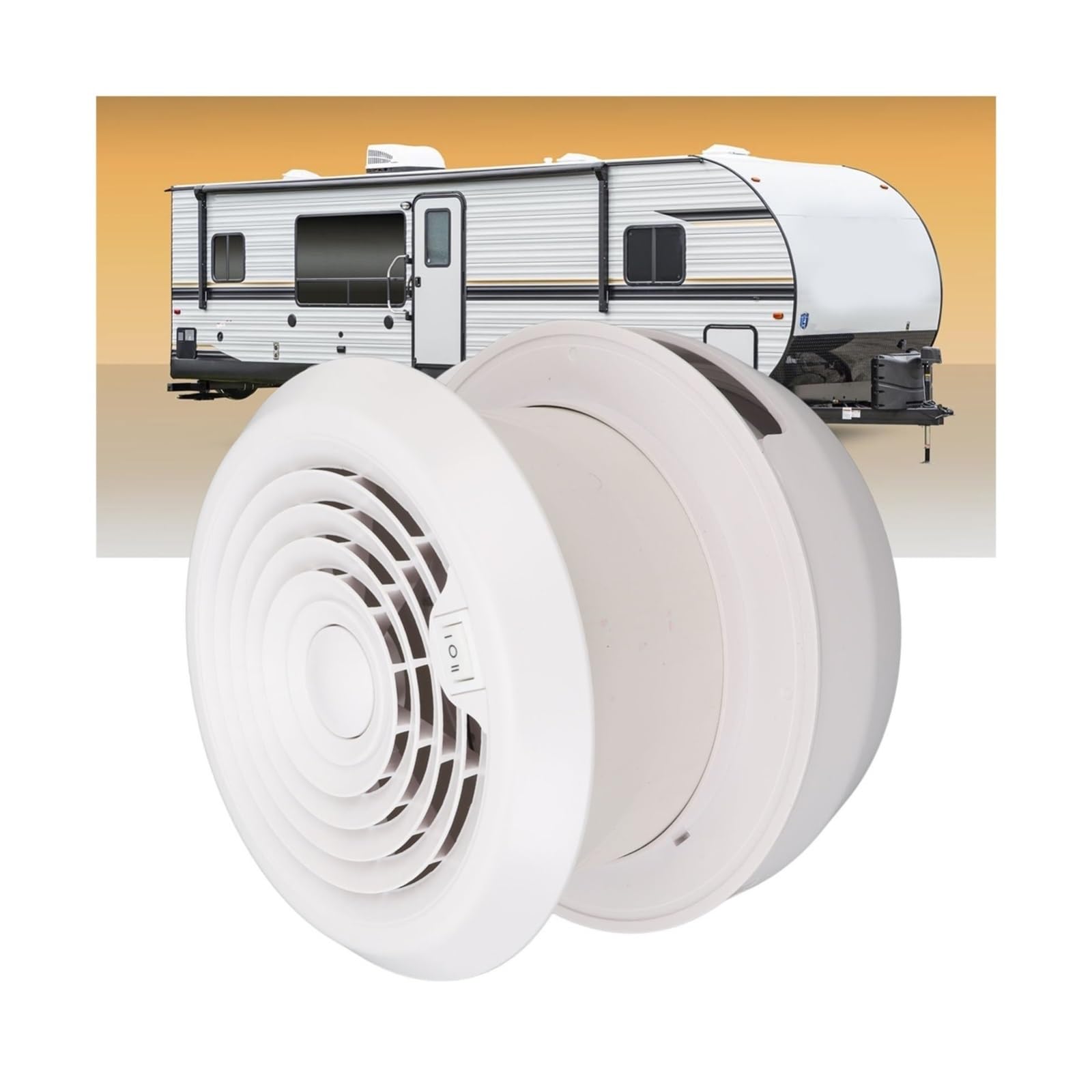 Extractor de aire, Extractor De Techo 12V RV, Ventilador Ventilación Redondo 5000rpm Con Pantalla For Camper, Remolque, Autocaravana, Yate para invernadero, sótano