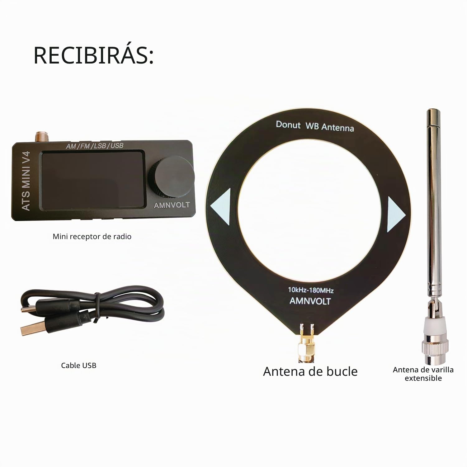 Mini radio SI4732 mejorada, ATS MINI V4 Radio de onda corta de bolsillo, con amplificador de auriculares integrado y Hi-Z, exquisita carcasa de metal, receptor portátil AM/FM/LSB/USB para todas las