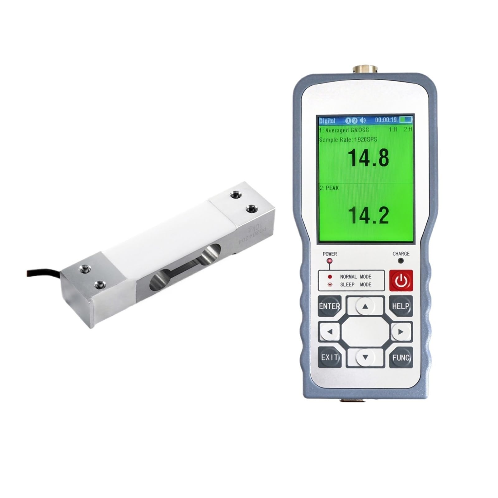 Sensor de presión de peso | Instrumento portátil+Compresión de prueba, carga con amplificador transmisor de pantalla Célula de carga 6kg(6kg)