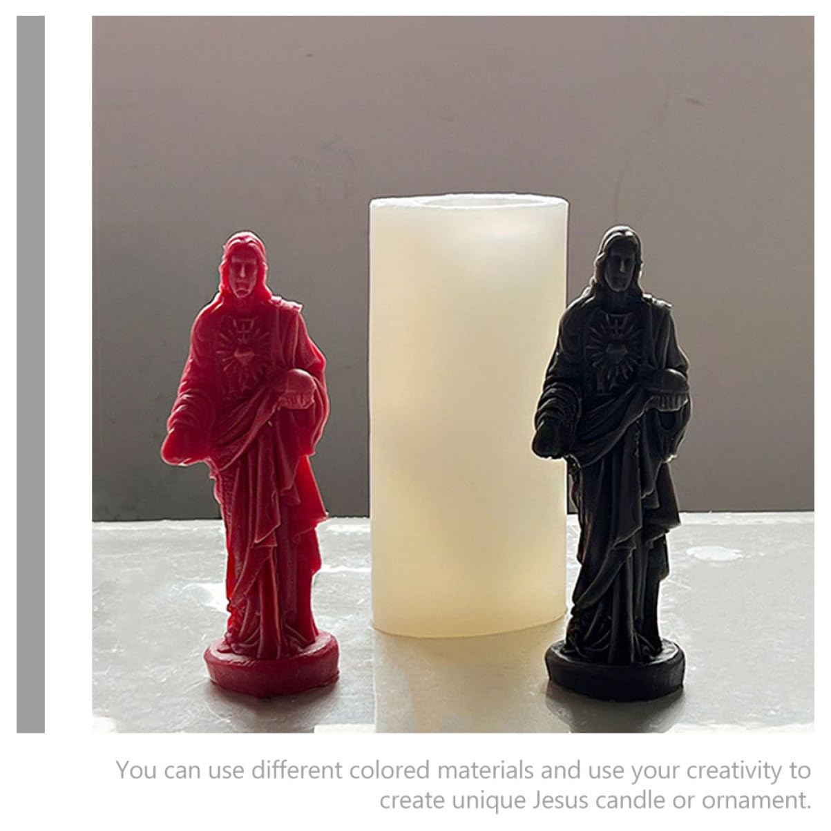 Jesus Silicone Mold Per Creazione Di Candele e Saponi Stampo Silicone Flessibile Per Statue Diy Per Uso Ripetuto e Altri Materiali