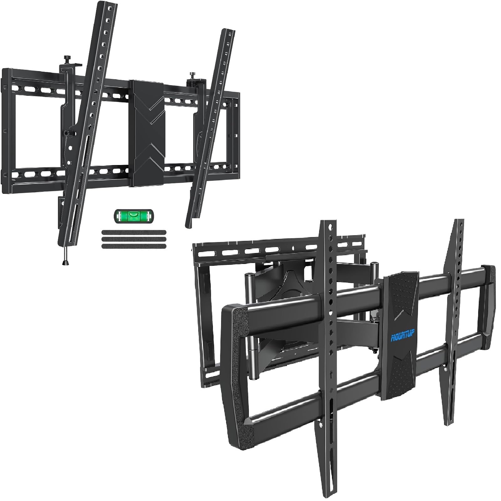 MOUNTUP Full Motion TV Wall Mount for 47-90 Inch TVs MU0015 & Tilt TV Wall Mount MU0088 Bundle