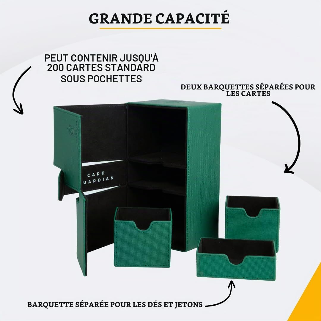Card Guardian - Premium de cartes à collectionner – Grande taille pour plus de 200 cartes à pochettes – Porte-cartes sans PVC pour TCG (Vert)