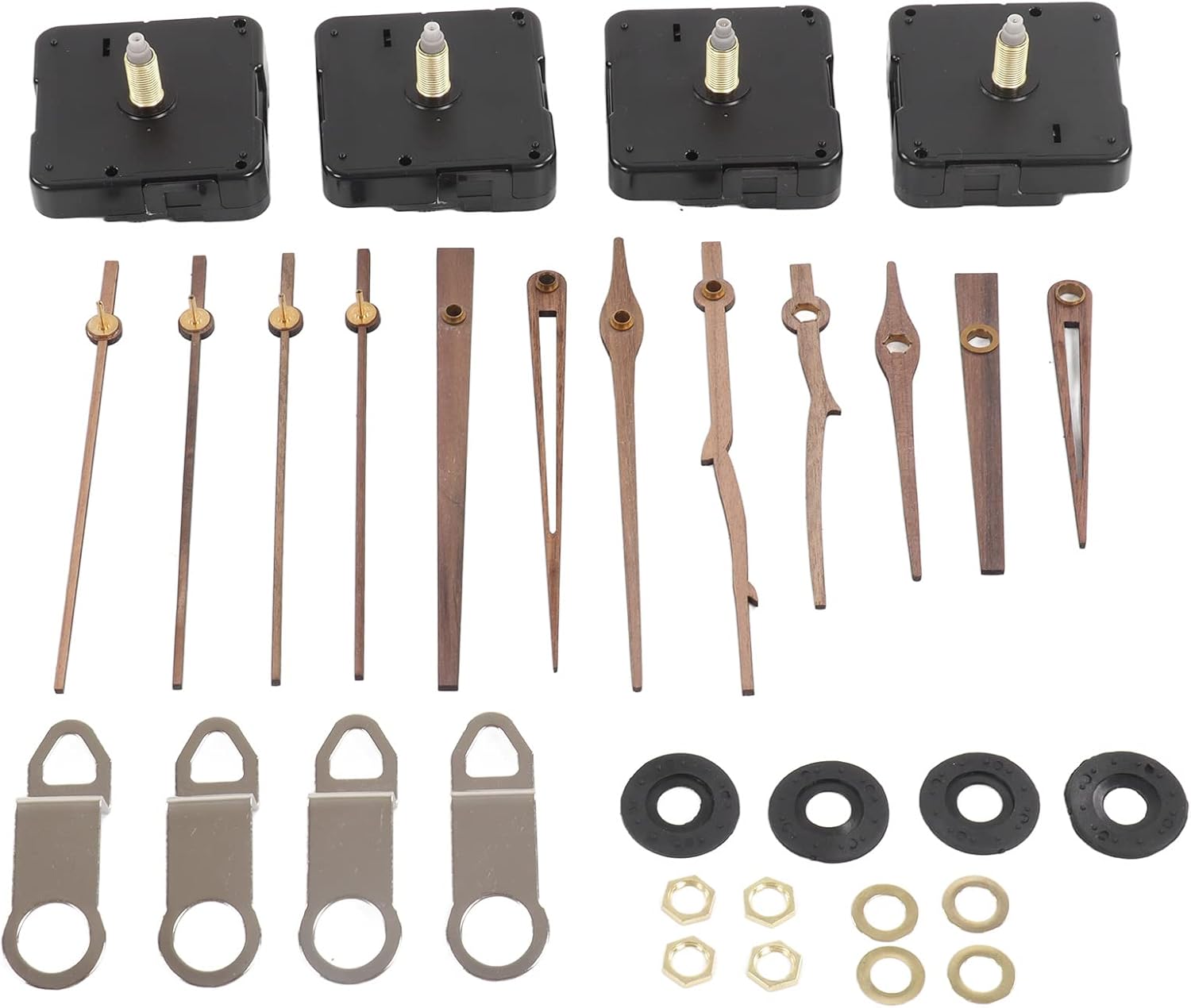 Clock Parts, 32pcs Clock Repair Kit, Quartz Movement Parts, Clock Movement Pointers Clock Movement with Walnut Hands Wall Clock Mechanism Replacement for DIY Handicrafts Repair