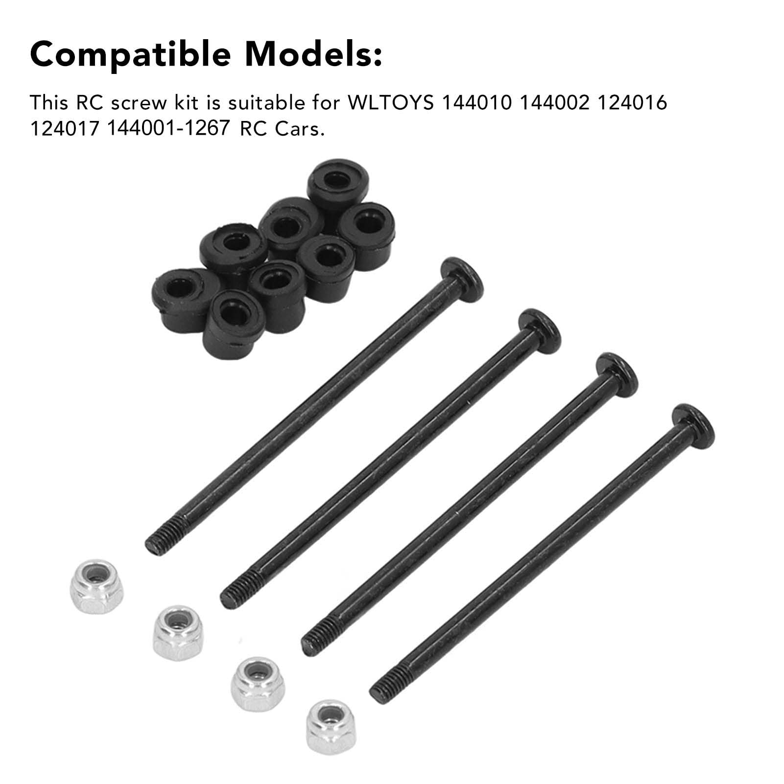 Aumotop Kit de Vis RC en Acier, Installation Facile, Pièce de Rechange pour Voitures RC, Pièce sur Chenilles pour 144010 144002 124016 124017 Aumotop Kit de Vis RC en Acier, Installation Facile, Pièce de Rechange pour Voitures RC, Pièce sur Chenilles pour 144010 144002 124016 124017