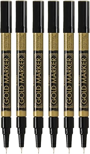 Miniatura 4 de Pilot - Marcadores permanentes metálicos para pintura, punta extrafina (0.020in), 6 unidades, paquete con bolsa de plástico reutilizable