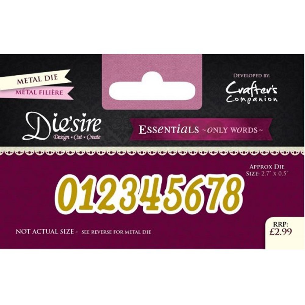 Crafter's Companion Numbers " Diesire Essentials Only Words, Purple