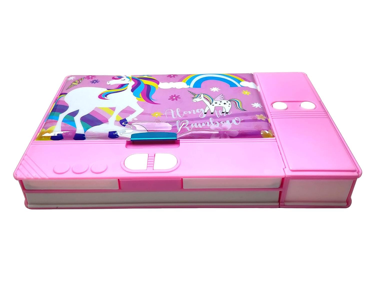 4AJ BAZAAR Boys and Girls PVC Multifunction Mini Jumbo Pencil Box with Compass for Birthday | Pencil Box for Kids (Unicorn, Pink) (B0CTMZBLFH) Amazon Price History, Amazon Price Tracker
