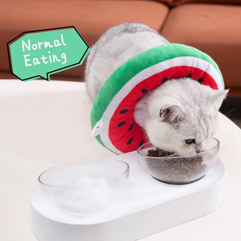 Weiches Katzenhalsband Nach OP – Verstellbar, Mit Wassermelonen-Muster, Für Wundschutz