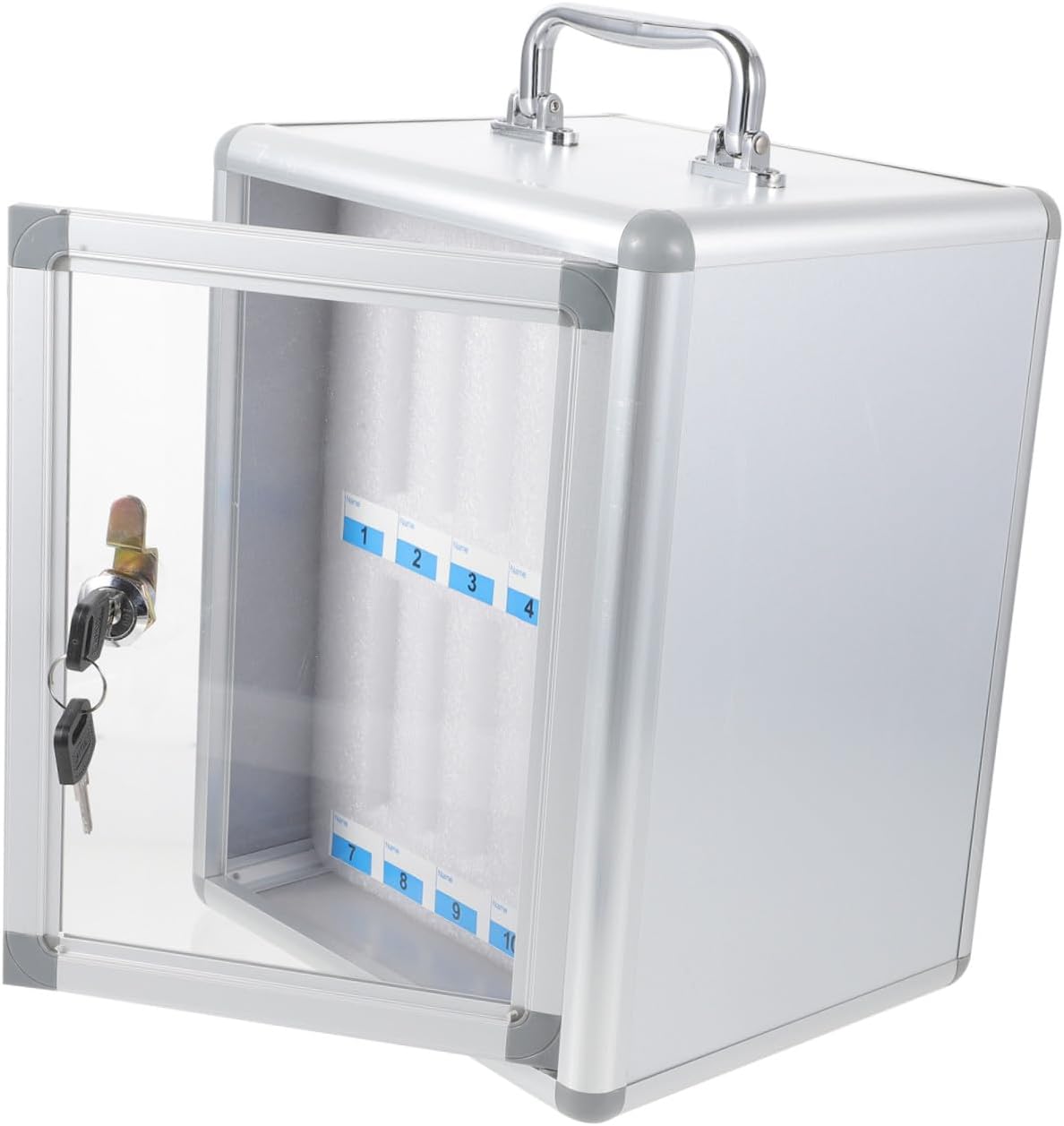 Multi-Slot Cell Phone Storage Cabinet 12-Unit Mobile Phone Organizer Lockable Box for Office Classroom Meeting Room Use