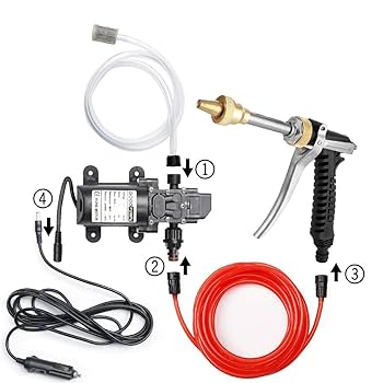 Amazon | 12V高圧洗浄機、30フィートホース付きポータブル高圧