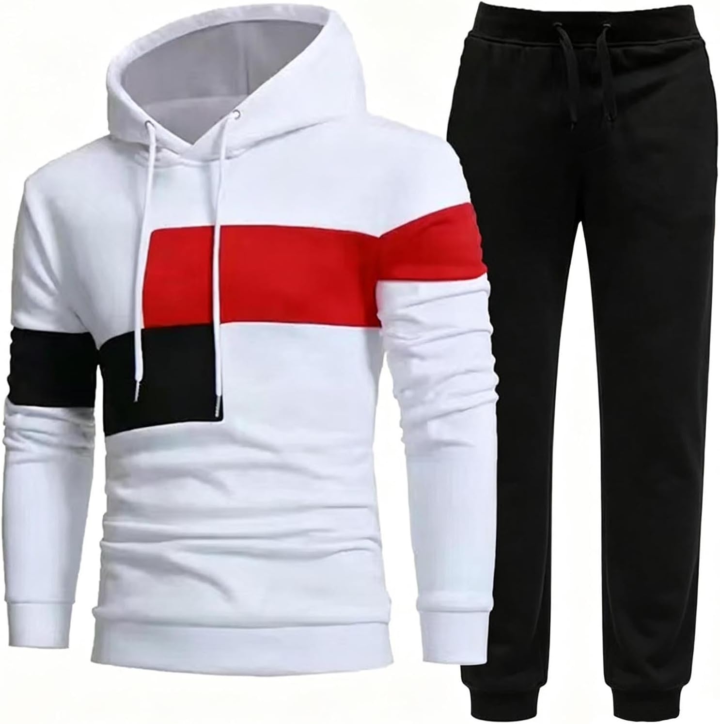 Men's Colorblock Hoodie Set 2 Piece Casual Sweatsuit