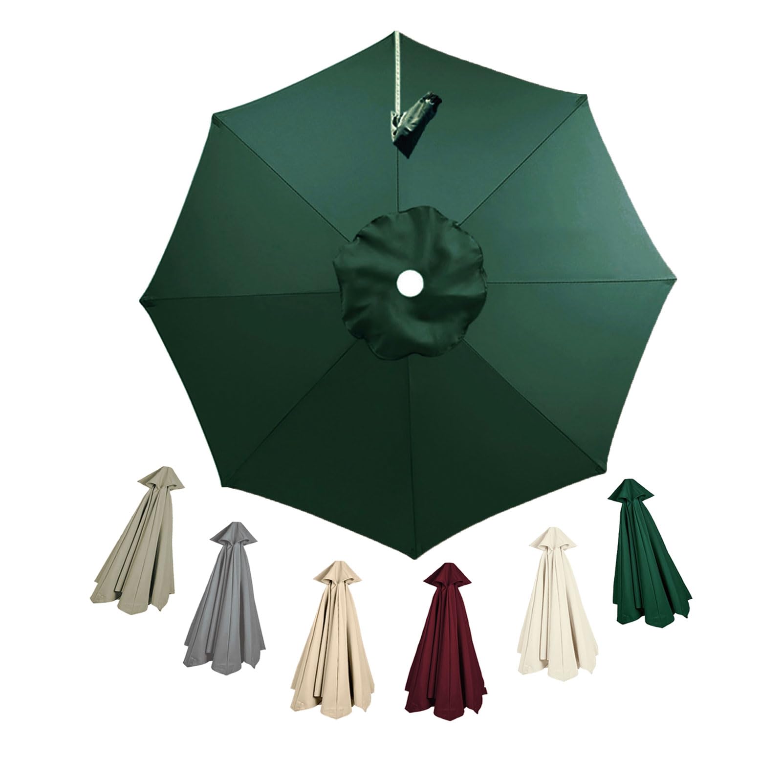 Kdqrmvv Green Outdoor Offset Cantilever Replacement Parasol Canopy For 3.0M Garden Umbrella Parasol