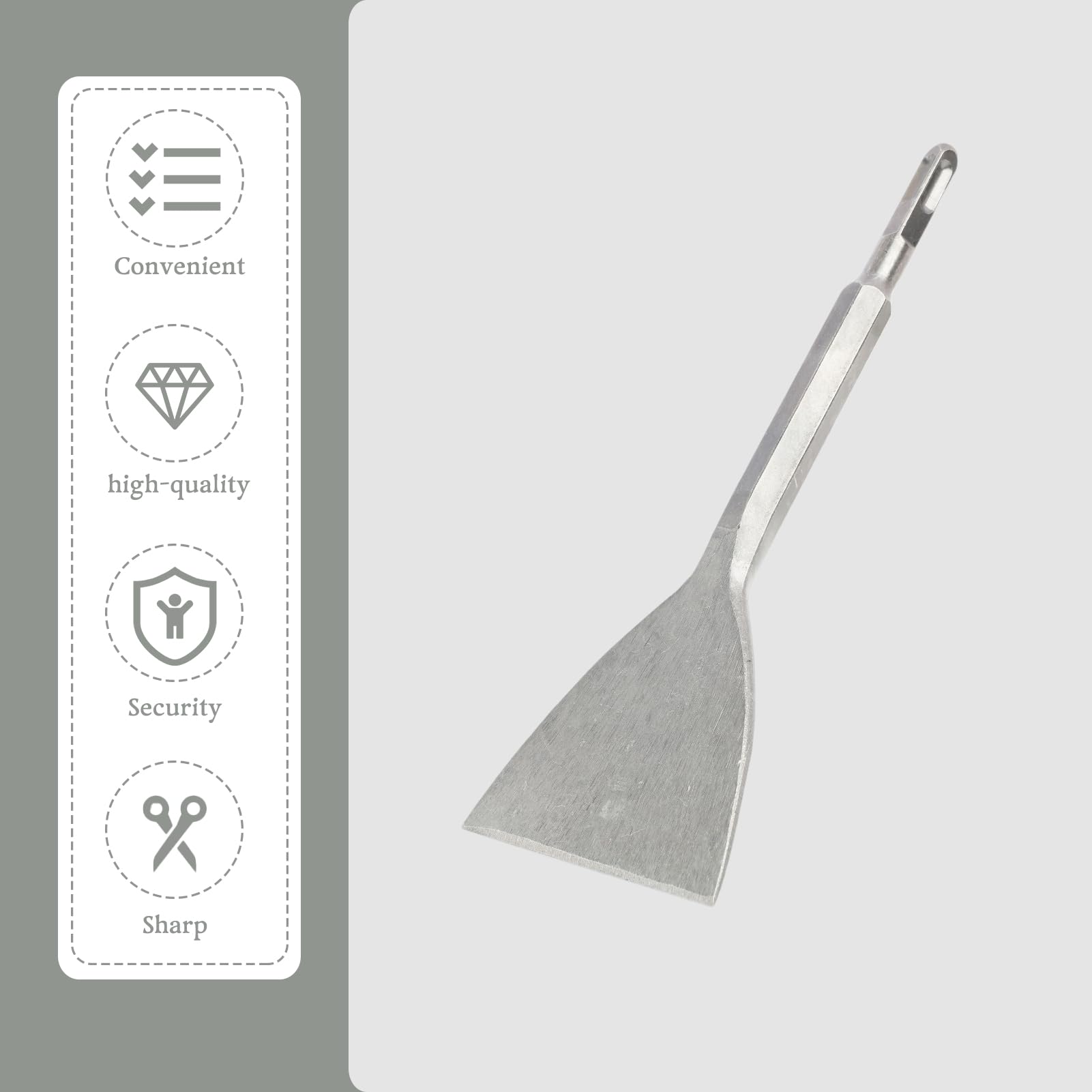 SDS Plus,Cincel Para Azulejos Sds 280 X 120 Mm Para Quitar Azulejos, Escarpa Sds Plus En ángulo Para Martillo Percutor, Cincel Albañil Plano Ancho Compatible