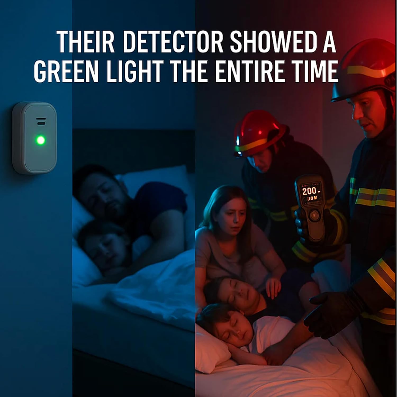 4-in-1 Detector, Delora 4 in 1 Detector - HD Screen, for Homes, Apartment, Hotel, Camping (Black)