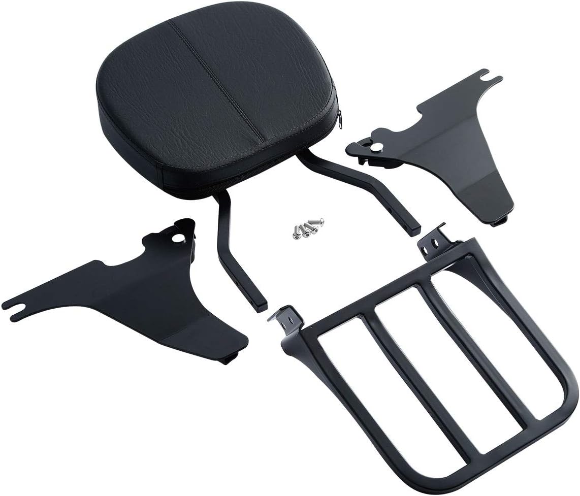 TCT-MOTORPARTS Backrest Sissy Bar & Luggage Rack Fits for Harley Sportster XL 883 1200 Custom 2004-2022