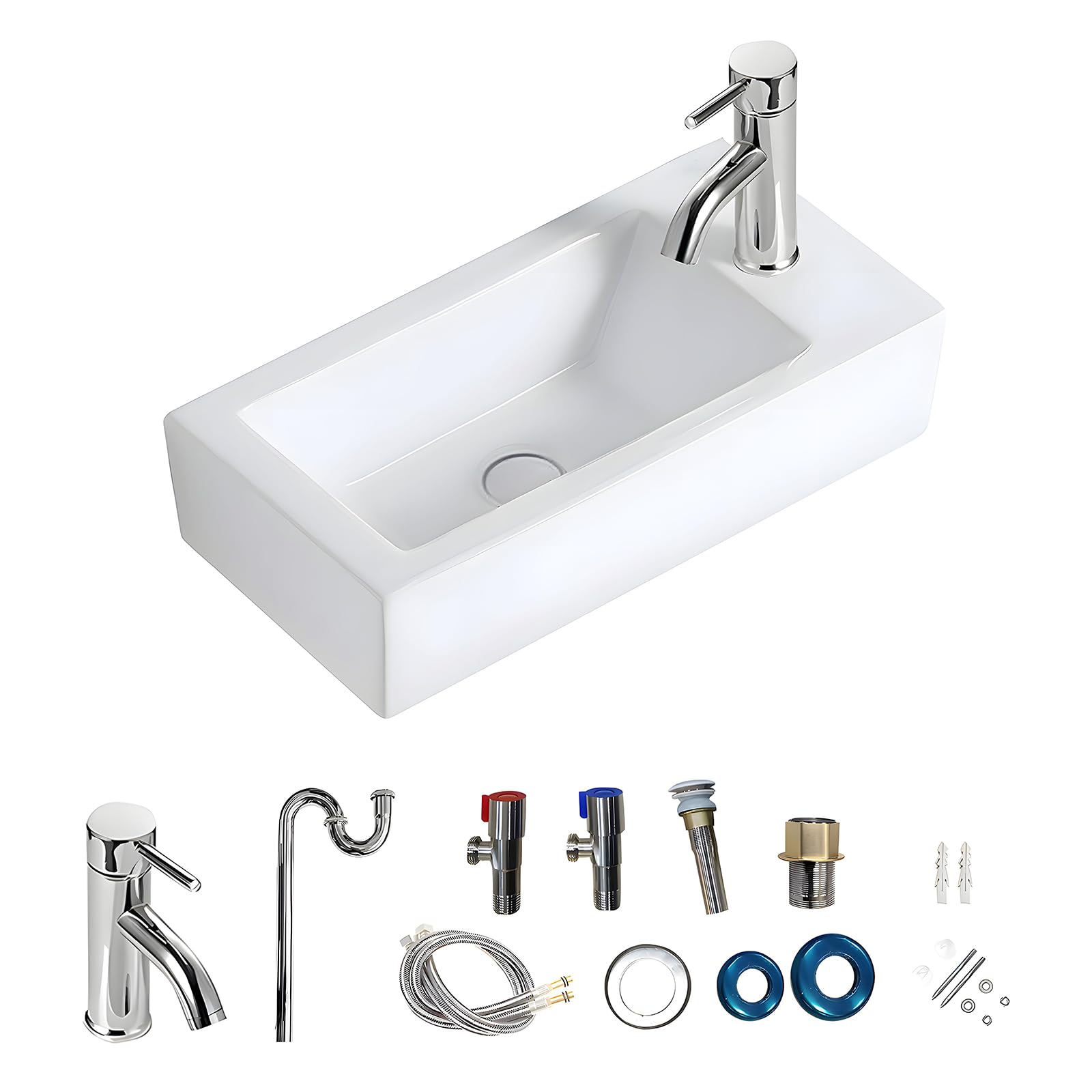 ミニ手洗い器 Amazon.co.jp: 手洗い器 壁掛け 手洗い台 37×18×9.5cm 壁付け型
