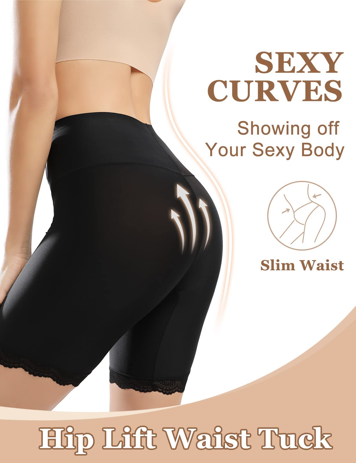 Niwicee Unterhosen Damen Miederpants Radlerhose Kurze Hose Unter Rock Mit Spitze Sicherheitshose Nahtlose Boxershorts Shorts Höschen Leggings Panties Lange Unterwäsche Miederhose Sommer