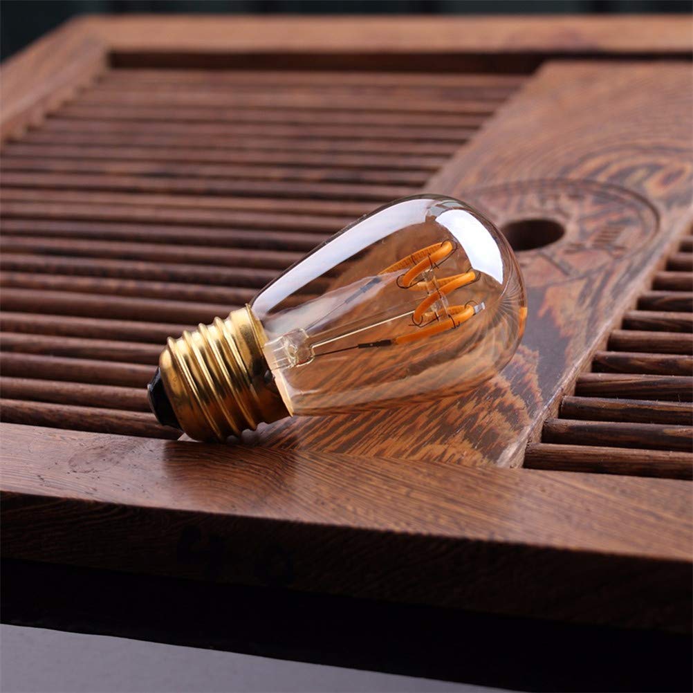 Żarówka, żarówka vintage S14, spiralna kula ze szkła E27, bursztynowa, ściemnialna, 2200 K, dekoracyjna, 30 W, odpowiednik żarówki do domu, ściemnialna, 5 szt.