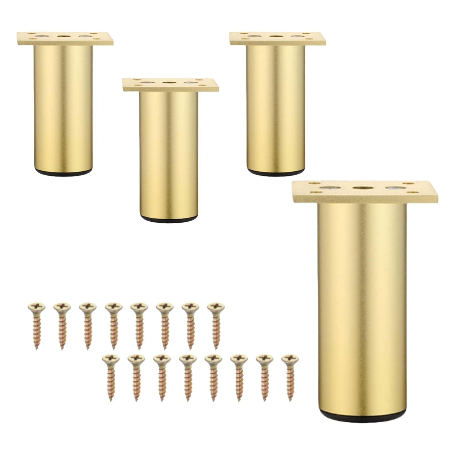 Siocok 4 Pcs Furniture Legs, 80mm Adjustable Furniture Support Feet, Furniture Legs Cabinet Feet Aluminum Alloy Kitchen Feet, for Cabinet Furniture, Office Furniture, Sofa, Metalli (Golden - 8cm)